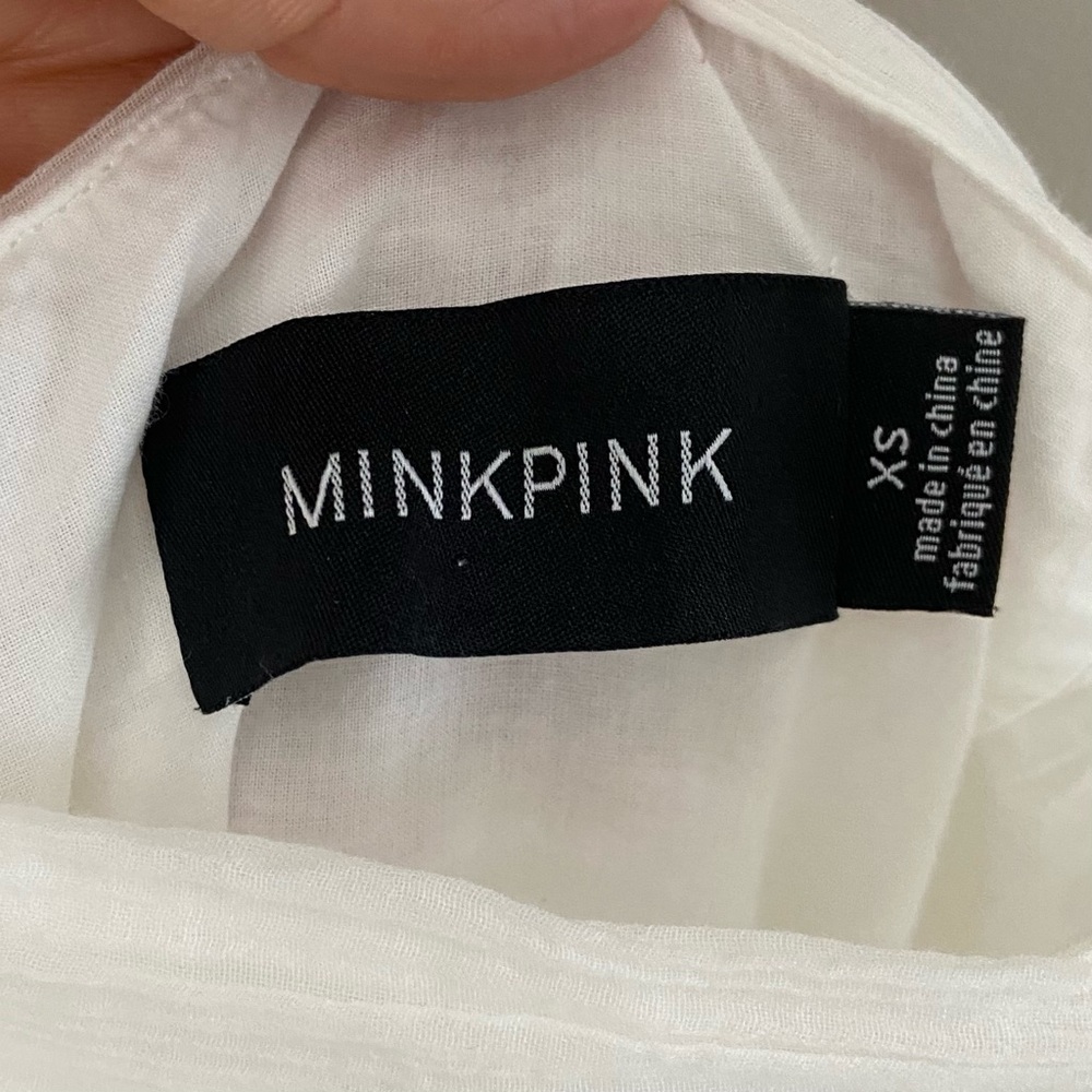 NWOT MINK PINK Revolve Ruched White Mini Dress | XS - Picture 5 of 9